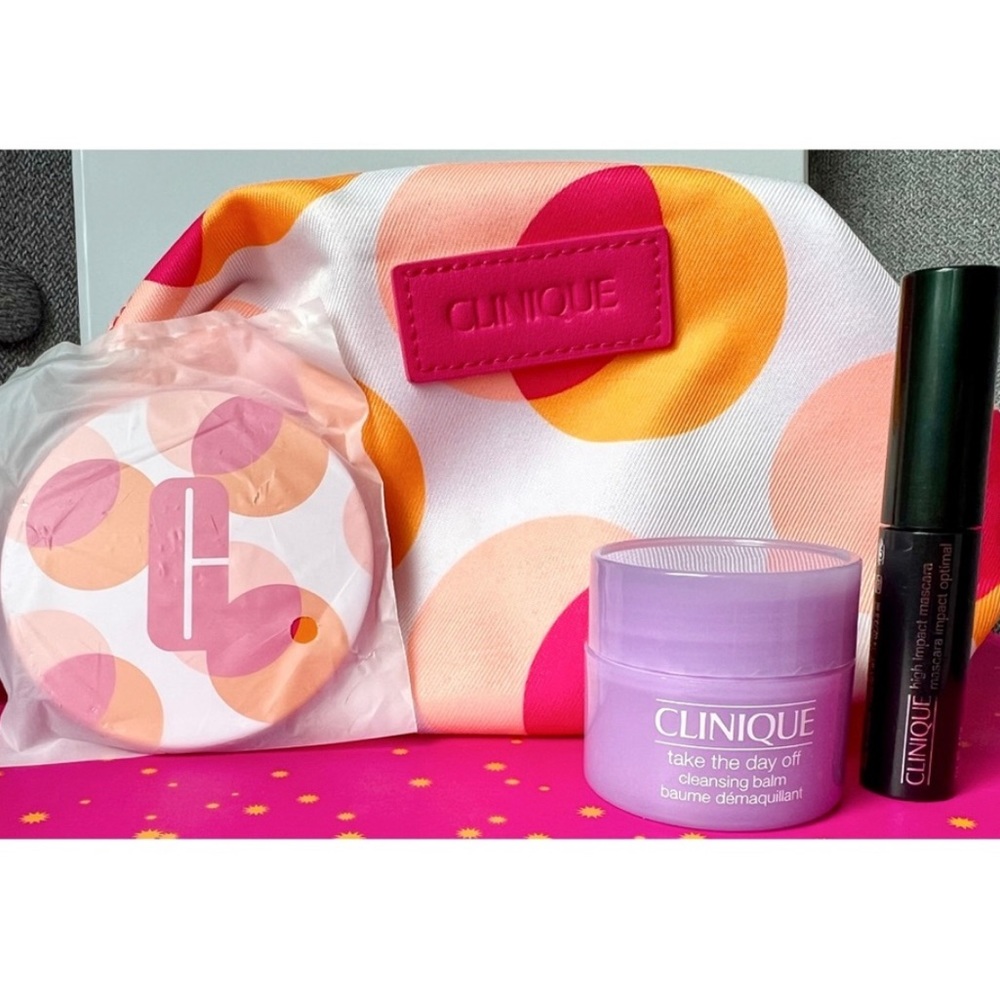 Clinique Mascara, Cleansing Balm, Mirror, and Makeup Bag Bundle